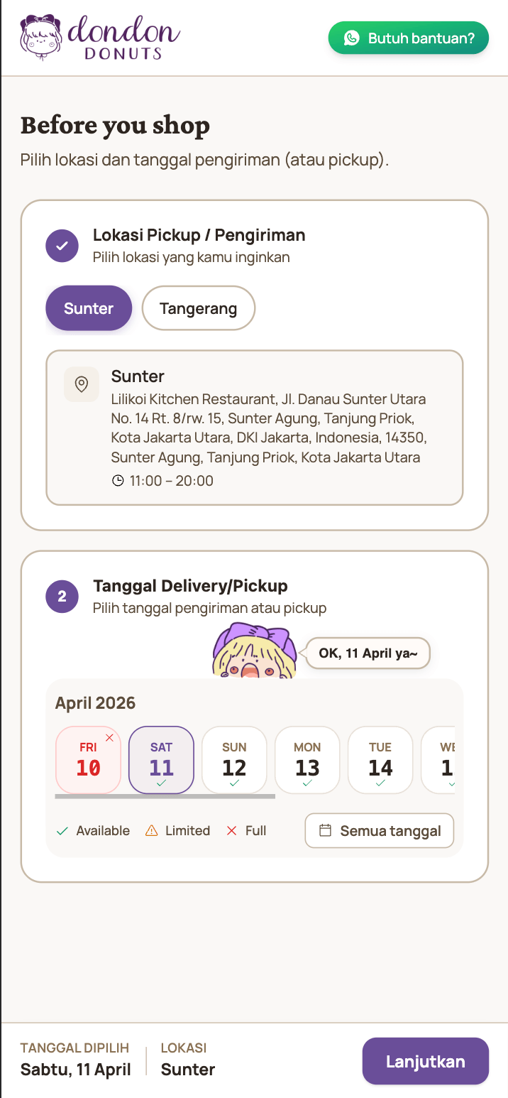Calendar with blocked dates screenshot
